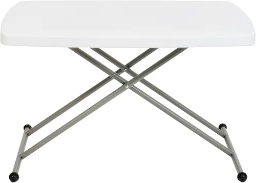 Miniatura 10 de Flash Furniture Elon - Mesa plegable de color blanco granito, altura ajustable, 30 pulgadas, bandeja de TV, mesa para portátil de grado comercial