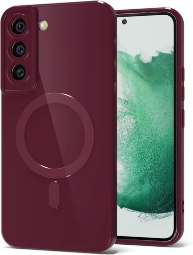 Miniatura 30 de Svanove para Samsung Galaxy S22 Funda de teléfono de silicona magnética, compatible con Magsafe, linda para mujeres, brillante color brillante, gel