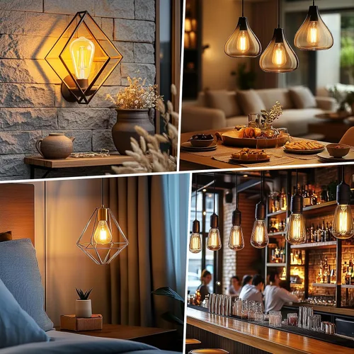 Miniatura 7 de Brightown Paquete de 4 bombillas LED Edison, 6 W, equivalente a 60 W, alto brillo blanco cálido de 2700 K, 750 lúmenes, no regulables, bombillas