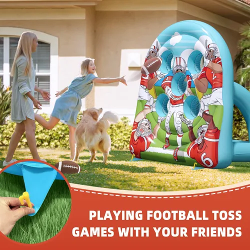 Miniatura 5 de Juego inflable gigante de lanzamiento de objetivos de fútbol de 6 pies, divertidos juegos de patio para interiores y exteriores para niños