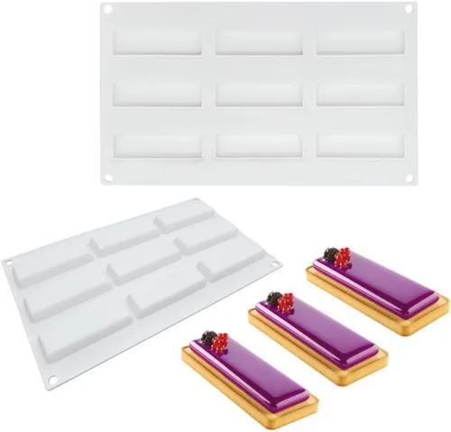 Miniatura 16 de Molde de silicona de cilindro plano para hornear, cubierta de chocolate, galletas, sándwich, muffins, magdalenas, pasteles, pudín, gelatina
