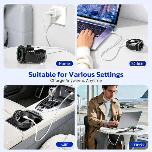 Miniatura 8 de RUXELY Paquete de 4 adaptadores de cable de cargador de reloj USB C a Garmin