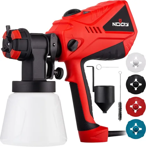 NoCry HVLP Pistola pulverizadora de pintura eléctrica – Pistola de pintura de 40.6 fl oz/min o rociador de manchas con flujo de aire ajustable y