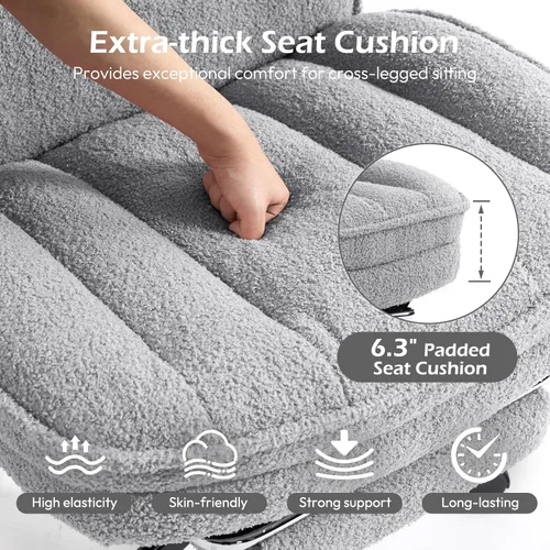 Miniatura 7 de Silla cruzada con ruedas, sillas de escritorio de oficina en casa con reposapiés, cómoda silla giratoria de maquillaje para tocador, silla
