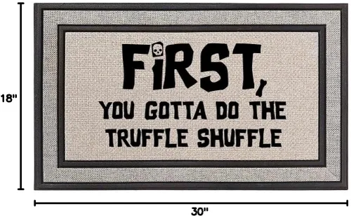 Miniatura 2 de Daylor Felpudo para interiores y exteriores, de 18 x 30 pulgadas, color gris/beige/negro, con parte trasera de goma, First You Gotta Do The Truffle