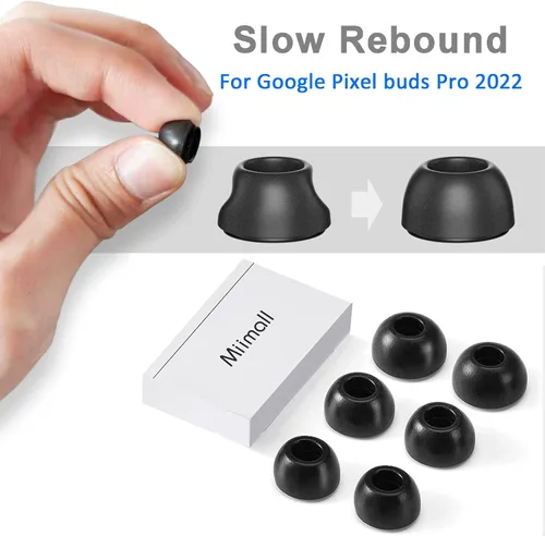 Miniatura 5 de (3 pares) Miimall Compatible con Google Pixel Buds Pro Ear Tips, puntas de espuma viscoelástica de repuesto suaves para Google Pixel Bud Pro 2022