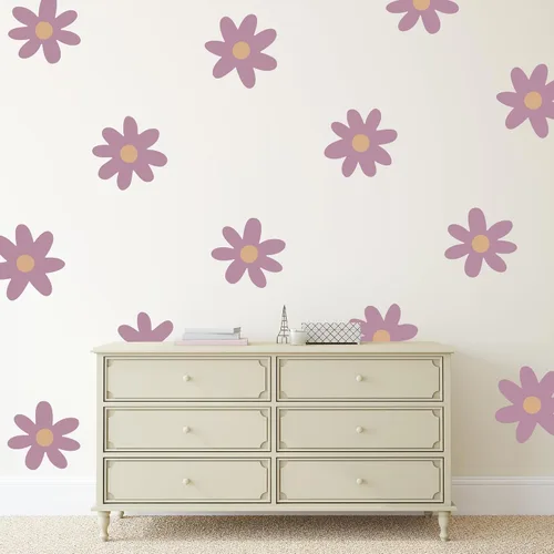 Miniatura 5 de Plantillas de pared bohemias con flores de margaritas grandes para pintar patrones grandes en la pared, concreto para patio, plantilla reutilizable