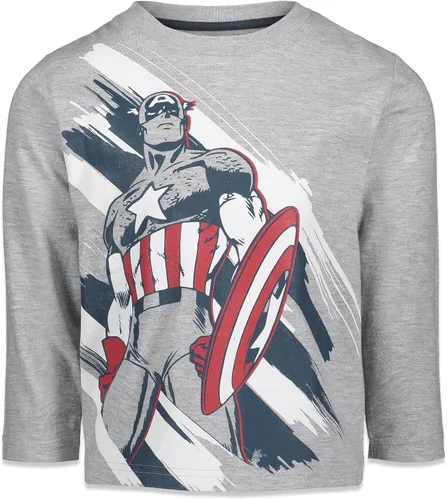 Miniatura 3 de Marvel Avengers Spider-Man Iron Man Capitán América Hulk Black Panther Miles - Paquete de 2 camisetas de manga larga para niños pequeños y grandes