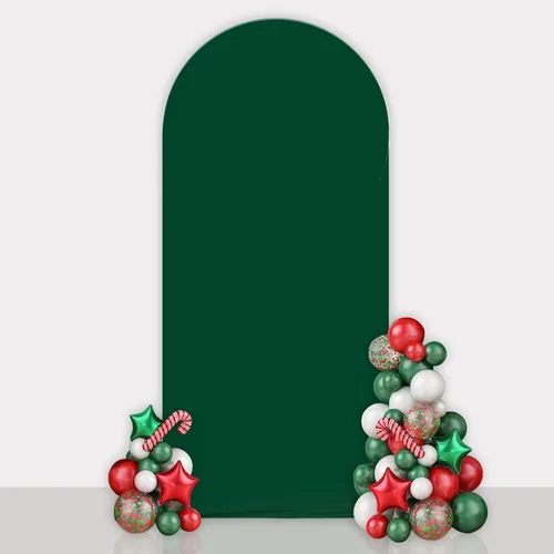 AIBIIN Fondo de pared de arco verde de 3.3 x 7 pies, cubierta de marco de arco redondo esmeralda de 2 lados para boda, despedida de soltera,