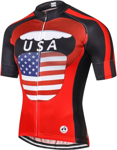 Miniatura 57 de Nuevo Pro cremallera completa hombres ciclismo Jersey manga corta Riding Shirt USA