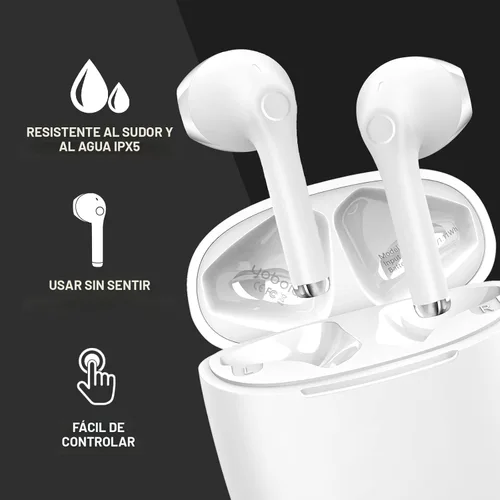 Miniatura 4 de yobola Auriculares inalámbricos, auriculares Bluetooth, graves profundos y ligeros, mini auriculares inalámbricos para correr/fitness, 25 horas