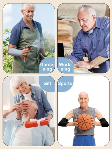 Miniatura 7 de Janmercy 9 pares de protectores de brazo para piel fina y moretones protectores de brazos para ancianos para trabajo de jardinero