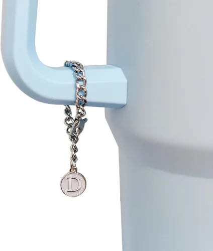 Miniatura 5 de Stanley Cup 3 piezas de 30 y 40 onzas, 0.394 in de silicona con diseño de flores, tapa protectora con 2 piezas de dije de letra inicial 3 flores + 2