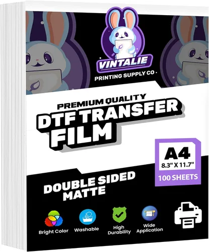 Miniatura 8 de Película de transferencia DTF A4: 50 hojas de papel de transferencia de PET mate de doble cara de película DTF de alta calidad directamente a