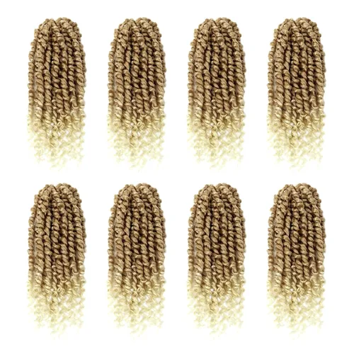 Miniatura 108 de Bileaf Cabello de Ganchillo Passion Twist Pre-retorcido de 10 Pulgadas, 8 Paquetes de Ganchillo Passion Twist, Cabello Corto Passion Twist