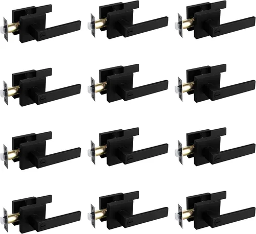 Miniatura 48 de NEWBANG Manija de palanca de puerta sólida con acabado negro mate