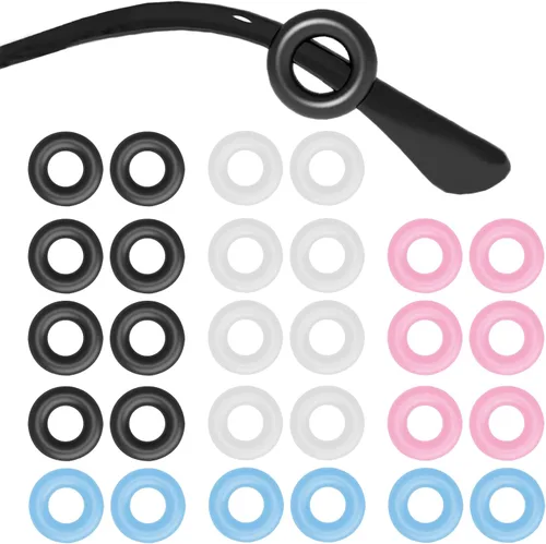 Miniatura 12 de SMARTTOP 14 pares de ganchos antideslizantes para orejas de gafas con funda - Ganchos para orejas de gafas - Agarre antideslizante cómodo para gafas