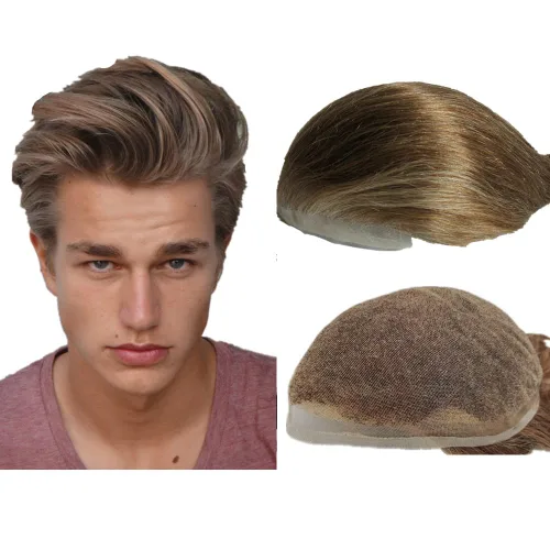 Miniatura 8 de N.L.W. Sistema de reemplazo de cabello para hombre NLW pelo humano toupee para hombres con encaje HD suave fino Super Swiss 10x8 tamaño base pelos