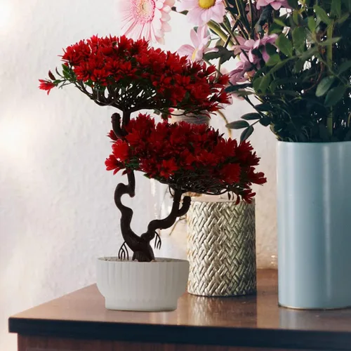 Miniatura 3 de Vaguelly Árbol de pino artificial, 2 unidades, simulación de 12 pulgadas, planta en maceta de escritorio, árbol falso, adornos de bonsái falsos