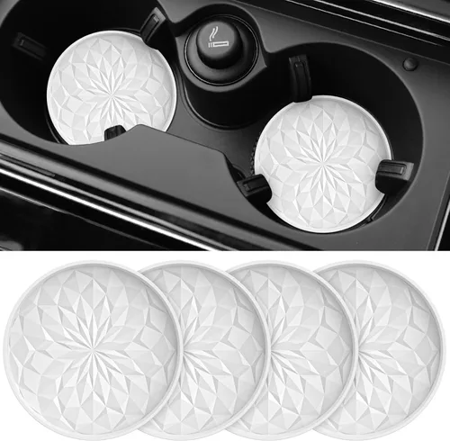 ME.FAN Posavasos de automóvil para portavasos [4 unidades] – Alfombrillas de silicona de 2.75 pulgadas – Accesorios universales antideslizantes