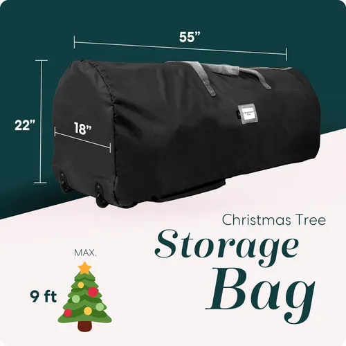 Miniatura 2 de Bolsa de almacenamiento para árbol rodante Handy Laundry - Para árbol de Navidad artificial de 9 pies. Bolsa con cierre, asas de transporte y ruedas