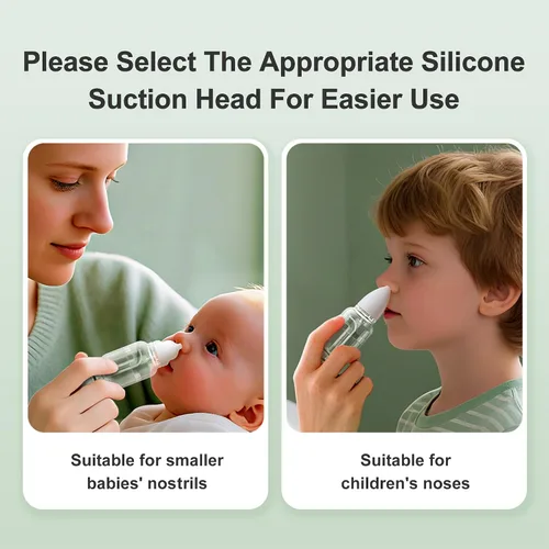 Miniatura 5 de Aspirador nasal manual para bebé: aspirador nasal de succión fuerte con puntas de silicona suave, fácil de respirar y reutilizable, limpiador