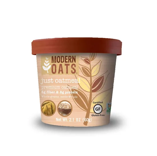 Miniatura 15 de Modern Oats - Tazas de avena instantánea de manzana y nuez con tapa, sin gluten, vegana, sin OGM con proteína y fibra, desayuno para llevar, avena