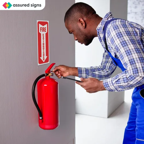 Miniatura 7 de ASSURED SIGNS Letreros de extintor de incendios – Paquete de 12 – 4 x 12 pulgadas – Adhesivos de vinilo resistente a la intemperie para extintor