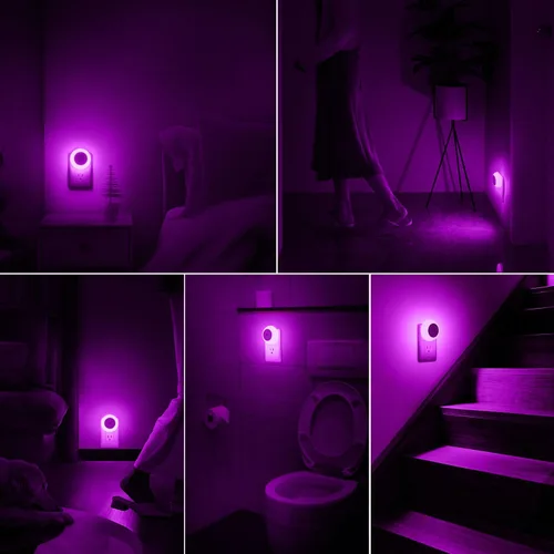 Miniatura 6 de fesnne Luz Nocturna, Luces Nocturnas Enchufables en la Pared, Sensor de Atardecer a Amanecer, Luz Nocturna LED Rosa 0.5W, Juego de 2 Luces Nocturnas