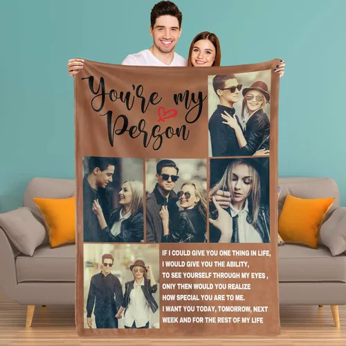Miniatura 9 de Youltar Manta personalizada con fotos de texto, mantas personalizadas con imágenes para novia, parejas, marido, esposa, boda, utilizada como regalo