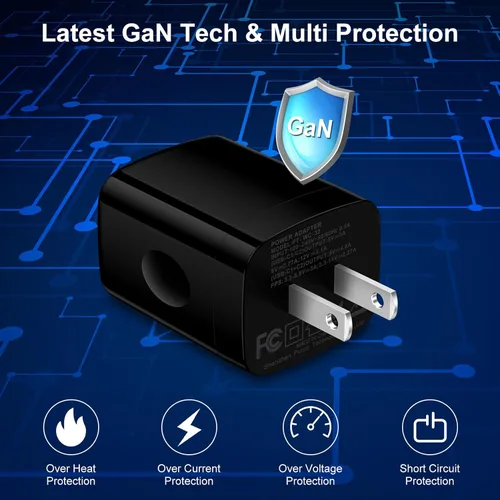 Miniatura 5 de Bloque de cargador de 25 W, USB C, caja de cargador de pared Android, 2 puertos, adaptador de corriente de enchufe de carga dual súper rápido