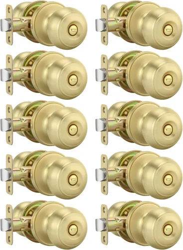 Miniatura 23 de Goldenwarm - Perillas interiores de puerta de bronce aceitado, perillas para puerta de dormitorio, pomo de puerta de bronce con privacidad, perilla
