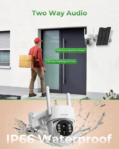 Miniatura 6 de Camcamp Solar Security Cameras Wireless Outdoor with 10" Monitor, 4 Cam Kit 100% Wire-Free, 360° View, Pan & Tilt, Solar-Powered, 10CH NVR, 2.4 &