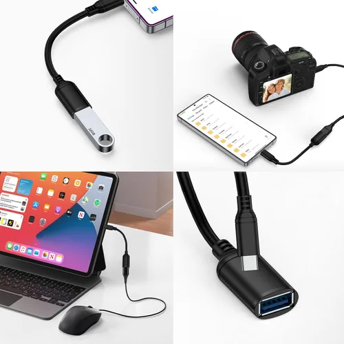 Miniatura 5 de Adaptador USB C a USB 3.0, USB tipo C macho a USB A hembra, cable OTG de 5 Gbps convertidor de alta velocidad OTG cable para Google Pixel 10a/10pro