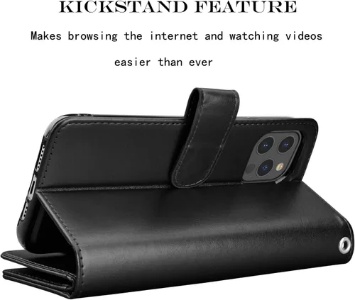 Miniatura 5 de NJJEX Funda compatible con iPhone 12 Pro Max / iPhone 12 Pro Max de 6.7 pulgadas (2020), [9 ranuras para tarjetas] tarjetero de piel sintética