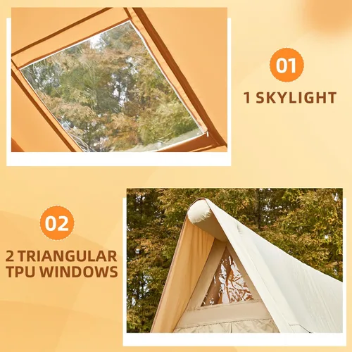 Miniatura 7 de Carpas inflables de 15.7 x 11.8 pies para camping, 8-12 personas 2 habitaciones con tragaluz de TPU, pantalla de película, puerto de aire