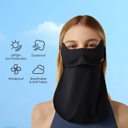 Miniatura 3 de Neck Gaiter Face Scarf Cover Sun Protection Balaclava Cloth Bandanas with Ear Loops 19SSF018
