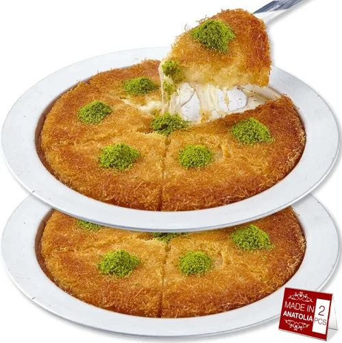 Miniatura 11 de Hakan Kunafa - Platos de servir para Kataifi Sartén de aluminio para hornear y servir Kunefe Molde para masa Knafeh Phyllo Fillo Plato