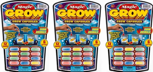 Miniatura 10 de JA-RU Magic Grow Cápsulas para niños (paquete de 2, 24 cápsulas surtidas) Juguetes de cultivo de agua, criaturas marinas de espuma, dinosaurios