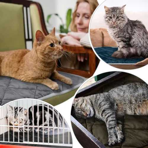 Miniatura 58 de Paquete de 4 Almohadillas Autocalentables para Gatos, Alfombrilla Autocalentable para Perros que Refleja el Calor Corporal, Almohadilla Térmica