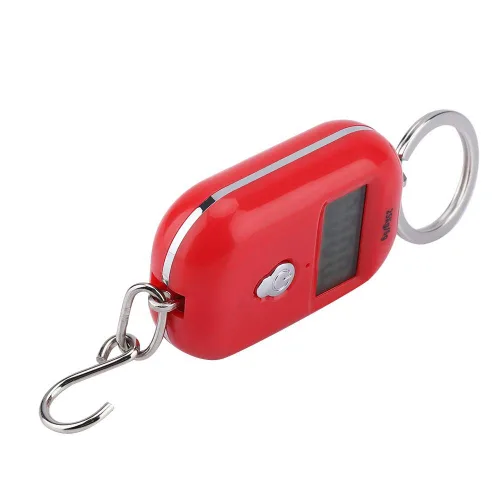 Miniatura 5 de Mini báscula electrónica, báscula de pesaje de pescado, portátil, 55.1 lbs/5G, báscula colgante digital, llavero de bolsillo, gancho