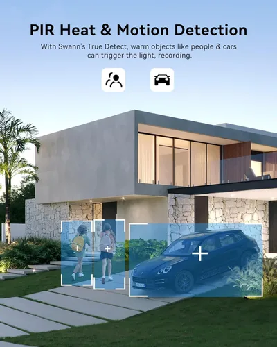 Miniatura 5 de Cámara de seguridad adicional Swann NVR para grabadores NVR CCTV PoE cableados, video 4K Ultra HD, vigilancia interior/exterior, luces sensor