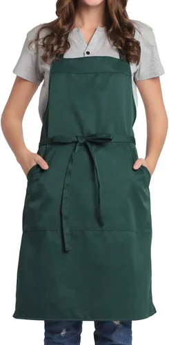 Miniatura 9 de BIGHAS - Delantal ajustable con babero y lazos largos, disponible en 18 colores, ideal para chefs, cocina, hogar, restaurante, mujeres, hombres
