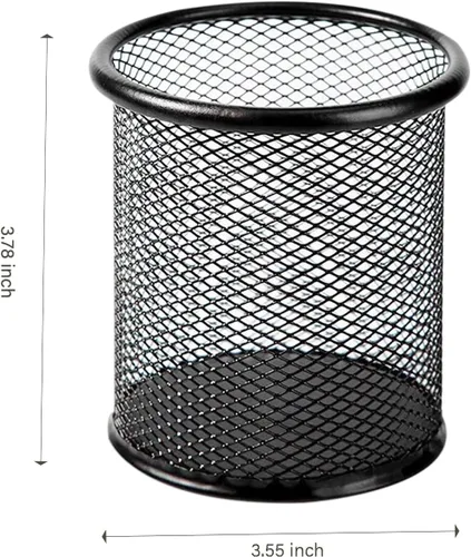 Miniatura 9 de Portalápices de Malla Portaplumas de Metal Copa Portaplumas Copa Portaplumas para Escritorio Oficina Organizador de Bolígrafos Negro, Paquete de 4