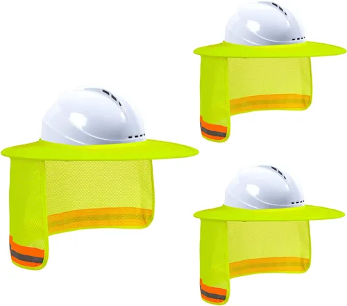 Miniatura 27 de Parasol para Casco Duro, Visera de Alta Visibilidad con Protección para el Cuello con Tira Reflectante, Accesorios para Casco Duro, Visera Completa