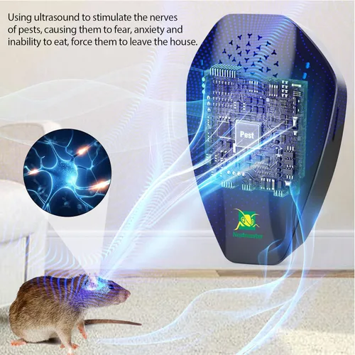 Miniatura 4 de Neatmaster Repelente ultrasónico y repelente de insectos para interior, repelente electrónico ultrasónico enchufable para cucarachas, mosquitos