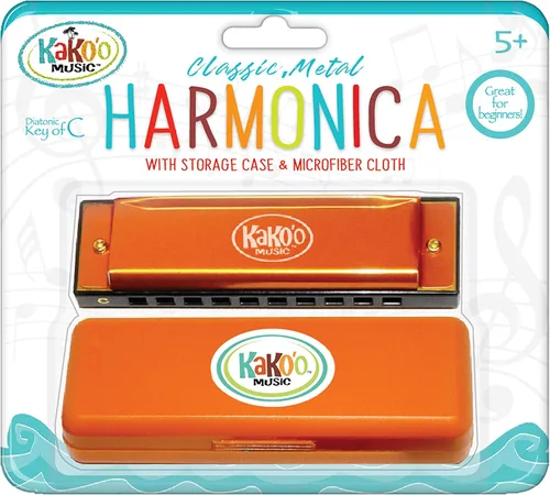 Miniatura 7 de KaKo'o Music - Juego de armónica de acero inoxidable, color azul vibrante, tamaño estándar, instrumento de viento para principiantes para niños