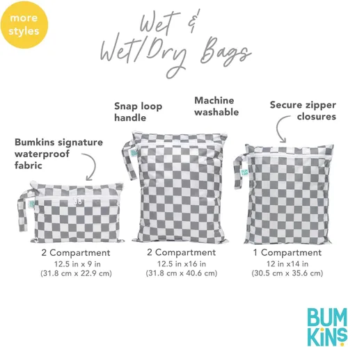 Miniatura 5 de Bumkins - Bolsa húmeda impermeable más grande - Para bebé, viajes, traje de baño, pañales de tela, piezas de bomba, piscina, gimnasio, artículos