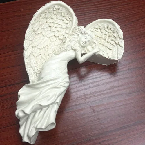 Miniatura 4 de SIQITECHNO Marco de puerta, adornos de estatuas de ángel, escultura envejecida, esquina izquierda o derecha, manualidades de pared, adorno vintage