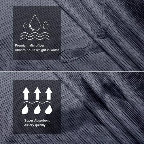 Miniatura 3 de Heathyoga Toalla de yoga caliente antideslizante, toalla de microfibra antideslizante, diseño exclusivo de bolsillos en las esquinas, doble agarre